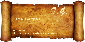 Tima Gergely névjegykártya